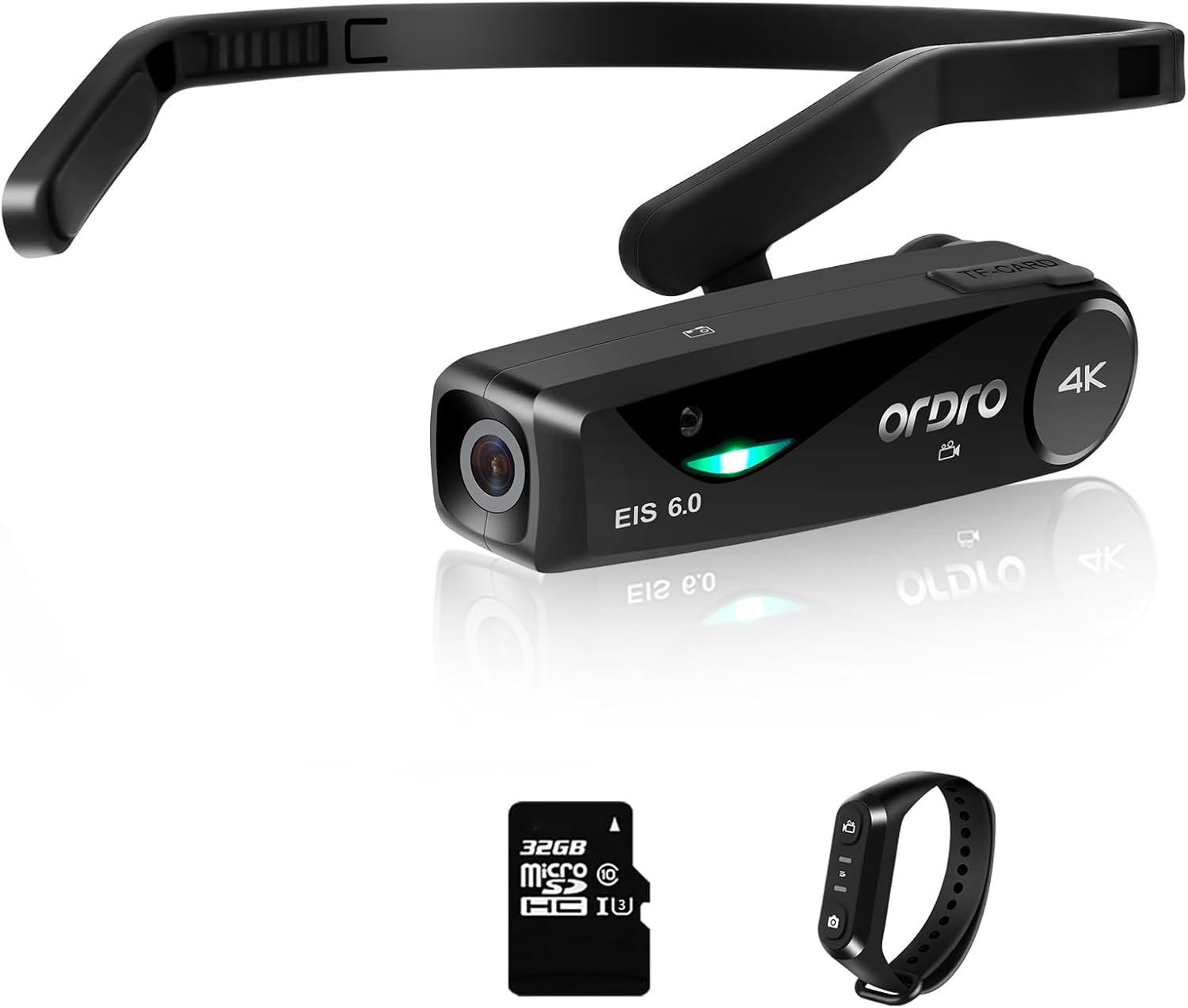 ORDRO EP6 Plus 4K Video Camcorder Wearable Vlog Camera, Vlog Video Camera UHD 1080P 60FPS Hands-Free Head Mounted Camera with EIS 6.0 Anti-Shake, 32G Micro Memory Card, Smart Remote
