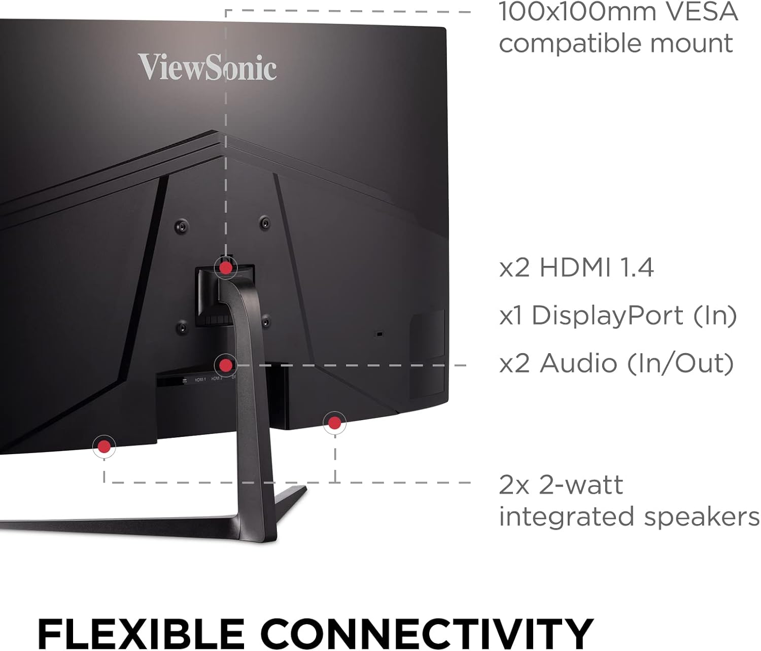 ViewSonic VX3218C-2K 32" Curved 1440p 1ms 165Hz Gaming Monitor with AMD FreeSync Premium, HDMI and Display Port(Renewed)