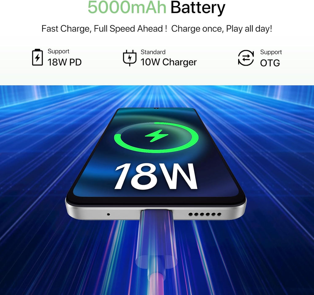 UMIDIGI Unlocked Phone,G9T Android 14 Cell Phone,8(4+4)+256GB 1TB Octa-Core,6.75" HD+ Smartphone,5000mAh,AI Face & Fingerprint Unlock,4G Dual SIM Phone,GPS,FM Radio,Unlocked Android Phones