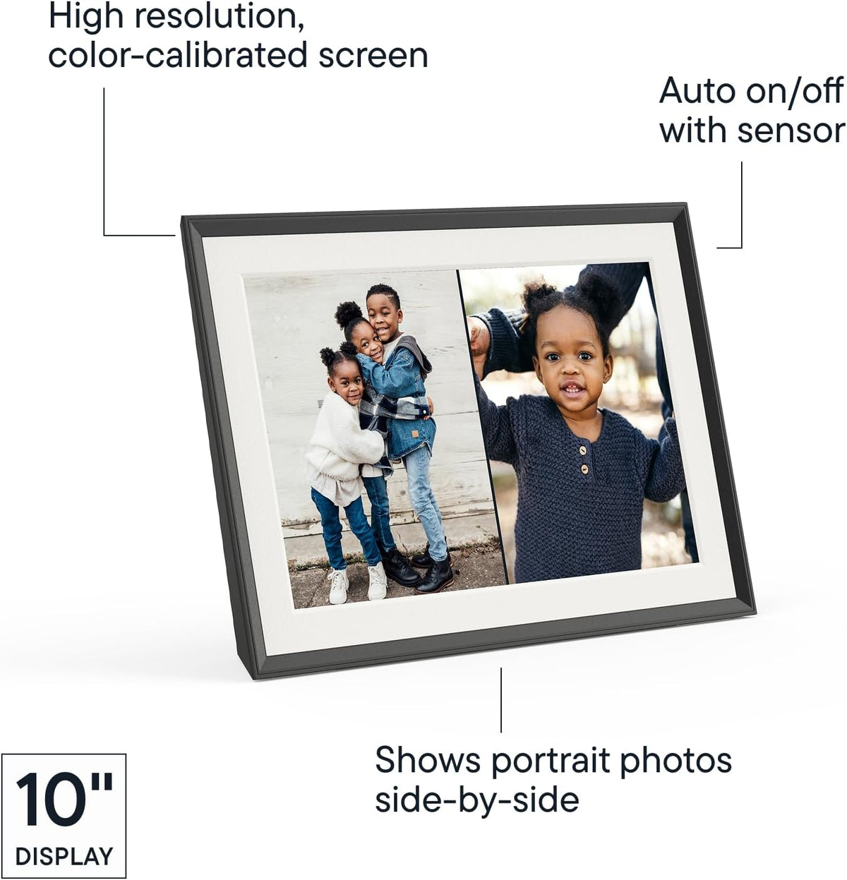 Aura Carver 10" HD WiFi Digital Picture Frame – Free Unlimited Cloud Storage – Send Photos from Phone – No Subscription – Auto On/Off – Gift for Parents & Grandparents – Quick 1 Minute Setup