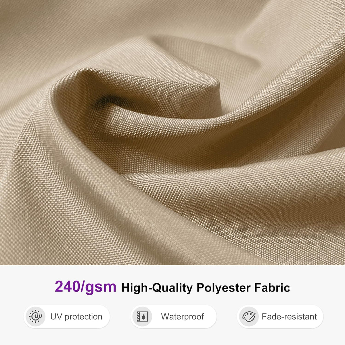 PURPLE LEAF 10ft Patio Umbrella with Base Outdoor Square Umbrella Large Cantilever Umbrellas Windproof Offset Heavy Duty Sun Umbrellas for Garden Deck Pool Patio, Beige