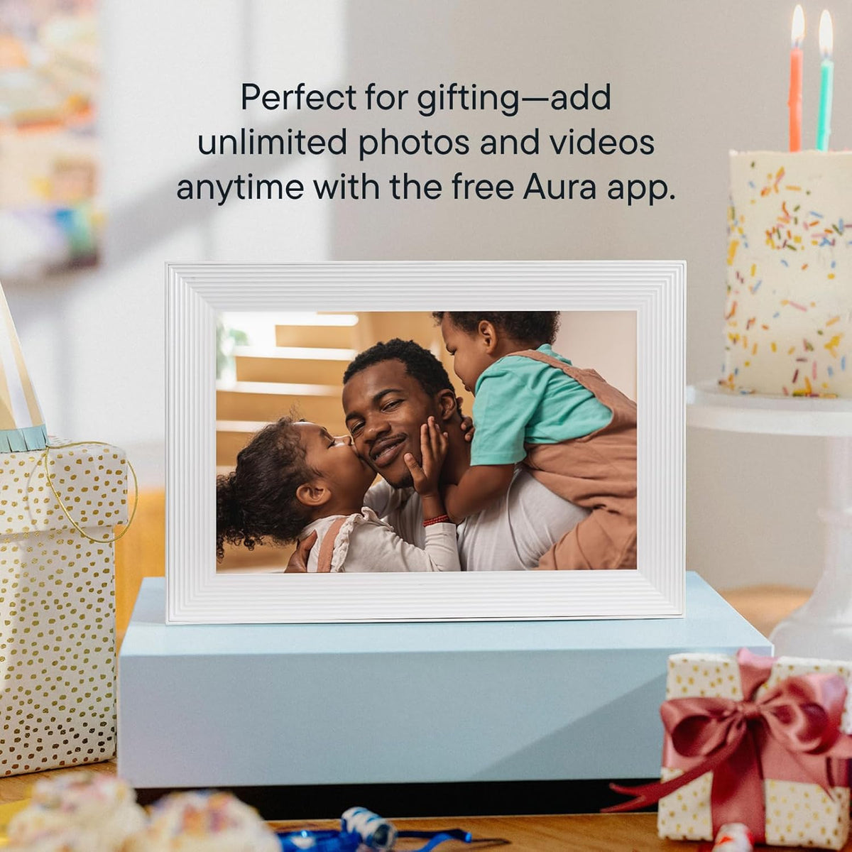 Aura Digital Picture Frame - 10.1" HD Display | Wirecutter's Best Digital Frame | Text Photos Directly to Your Frame from Anywhere | Quick & Easy Setup Over WiFi - Free Aura App | No ads or fees