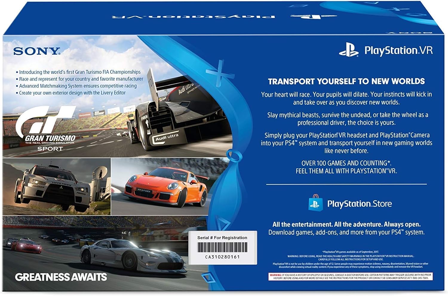 Sony PlayStation VR & Gran Turismo Sport Bundle CUH-ZVR2-GT (Renewed