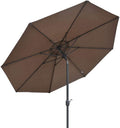 Outdoor Beach Patio Umbrella 9.8ft/3m, Garden Parasol Sun Umbrella with Crank and 8 Sturdy Ribs, Waterproof and Fade Resistant (Color : Gray-brown, Size : 9.8ft/300cm)