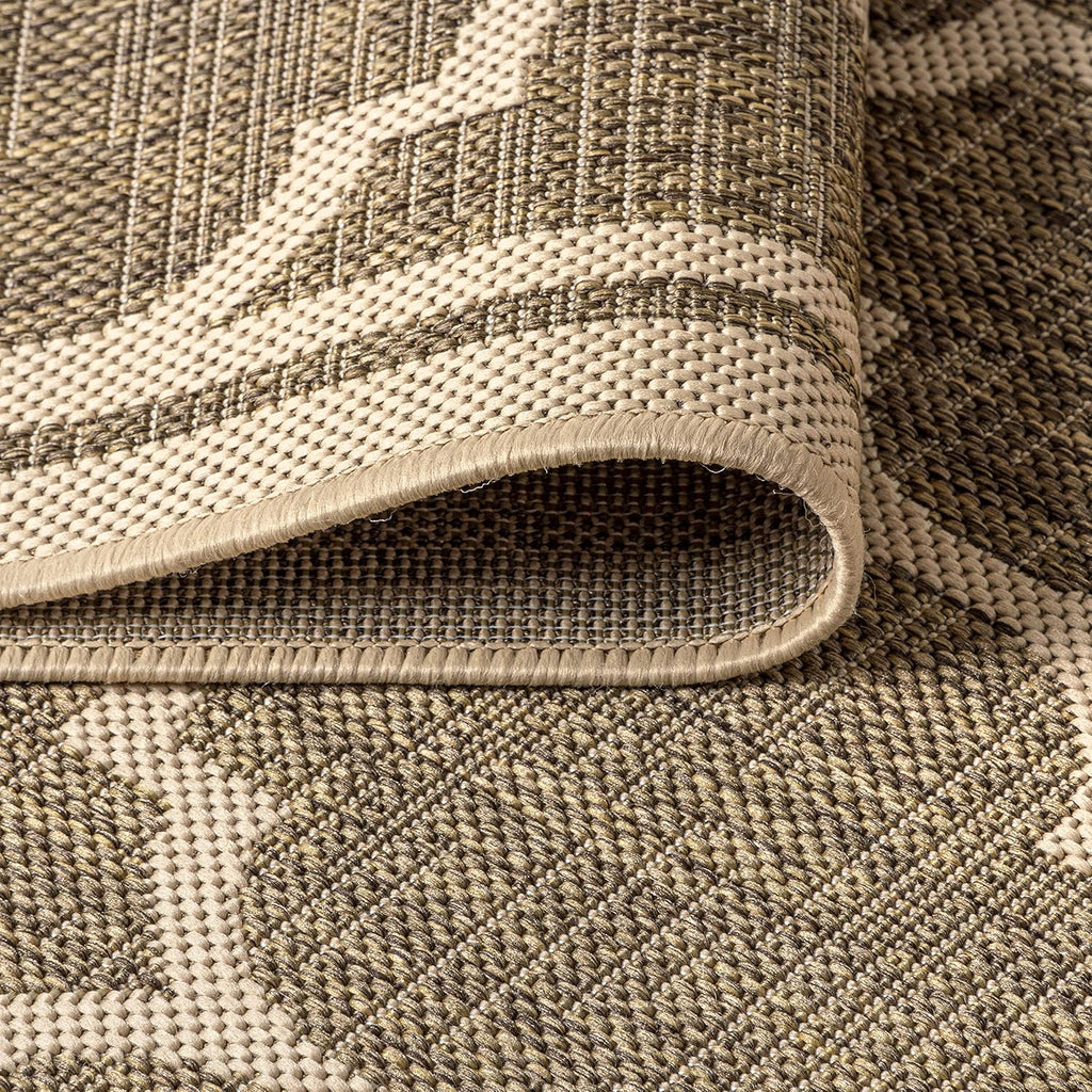 JONATHAN Y Moroccan Trellis Indoor Outdoor Area Rug 8X10 Brown/Beige, Trebol Textured Weave for Backyard, Patio, Porch, Easy-Cleaning, High Traffic, Pet-Friendly, Non-Shedding (SMB109A-8)