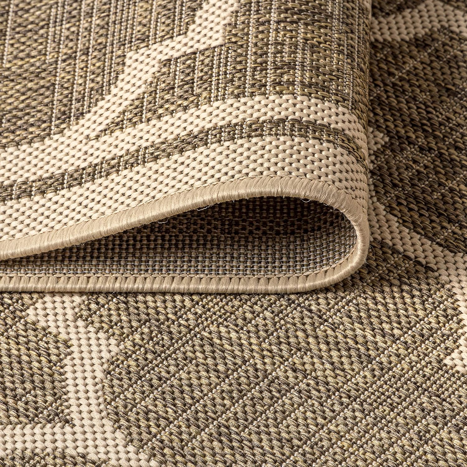 JONATHAN Y Moroccan Trellis Indoor Outdoor Area Rug 8X10 Brown/Beige, Trebol Textured Weave for Backyard, Patio, Porch, Easy-Cleaning, High Traffic, Pet-Friendly, Non-Shedding (SMB109A-8)
