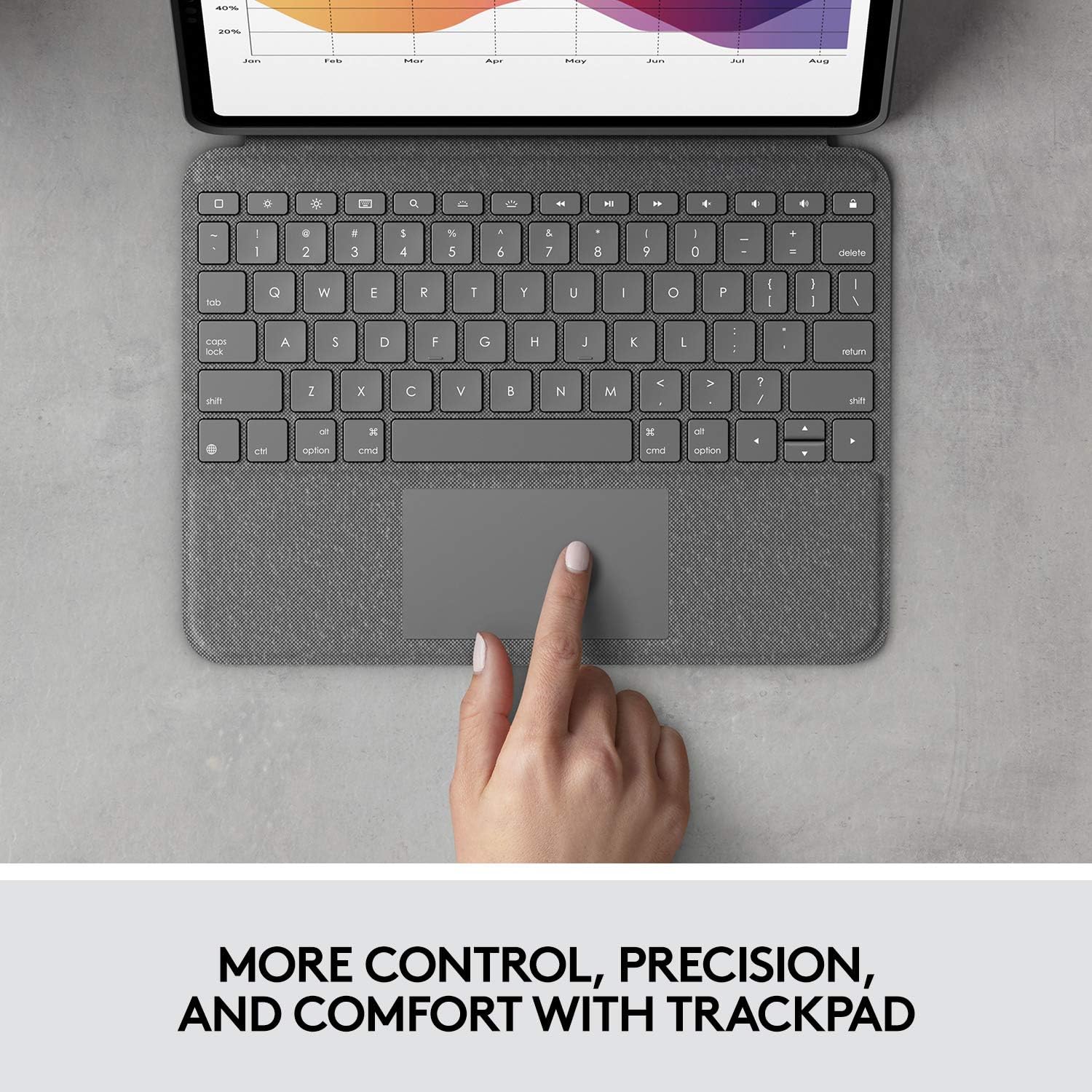 Logitech Folio Touch iPad Keyboard Case with Trackpad and Smart Connector for iPad Air 11-inch (M2 & M3), iPad Air (4th & 5th gen) – Graphite