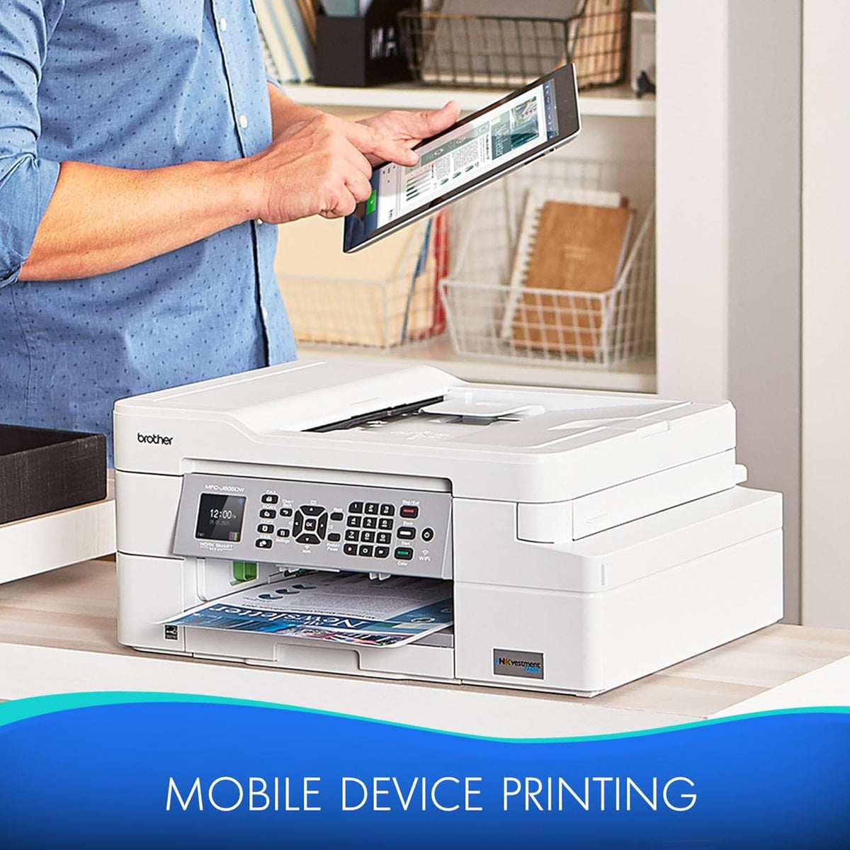 Brother MFC-J805DW INKvestmentTank Color Inkjet All-in-One Printer with Mobile Device and Duplex Printing with Up to 1-Year of Ink in-Box, White, One Size, Amazon Dash Replenishment Ready