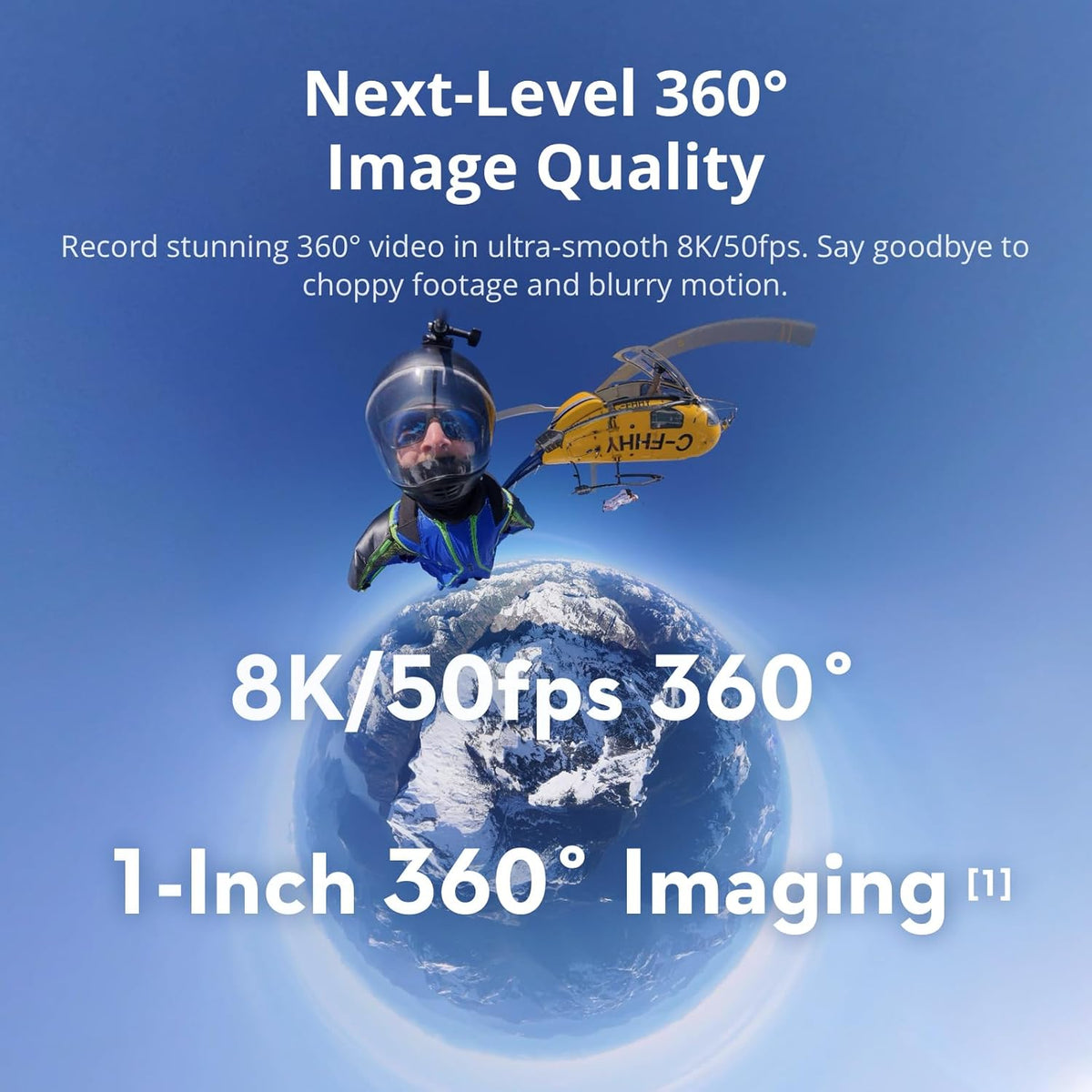 DJI Osmo 360 Essential Combo, 360 Camera with 1-Inch 360° Imaging, Native 8K 360° Video, 4K/120fps & 170° Boost Video, 1.2m Invisible Selfie Stick Kit, Extended Battery Life with 2 Batteries