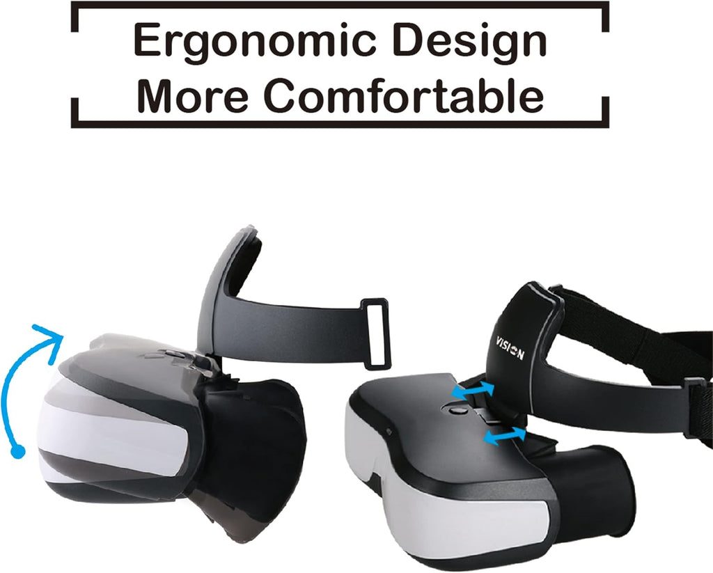 Bigeyes H1 Head Mounted Display - 3D Side-by-Side Video, HD Big Screen, HDMI Interface, Lightweight & Compact. Enjoy Movies Privately for Men, Travel, Camping, Bedtime Film Mode