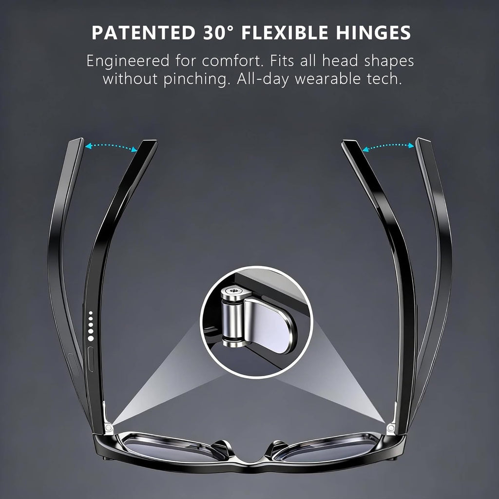 EarlySincere 4K Video Recording Glasses with EIS Stabilization, AI Smart Glasses with Camera and ChatGPT Voice Assistant, 8MP HD Wearable Camera, Bluetooth 5.4 Audio, 15H Playtime, TR90 Durable Frame