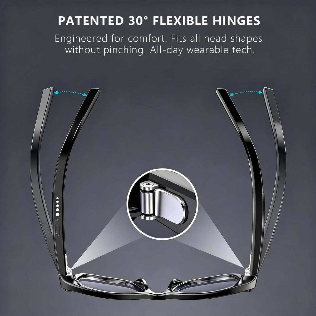 EarlySincere 4K Video Recording Glasses with EIS Stabilization, AI Smart Glasses with Camera and ChatGPT Voice Assistant, 8MP HD Wearable Camera, Bluetooth 5.4 Audio, 15H Playtime, TR90 Durable Frame