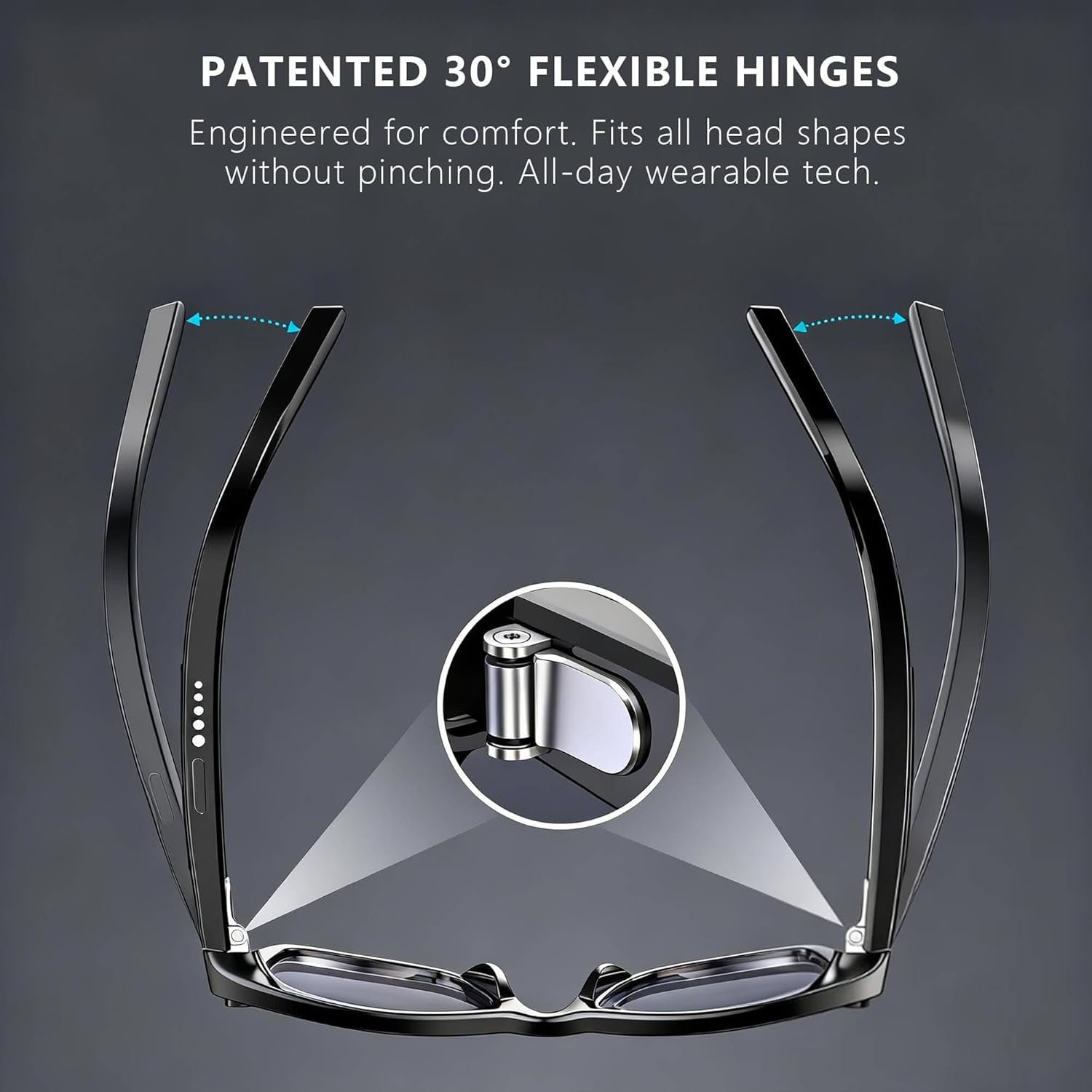 EarlySincere 4K Video Recording Glasses with EIS Stabilization, AI Smart Glasses with Camera and ChatGPT Voice Assistant, 8MP HD Wearable Camera, Bluetooth 5.4 Audio, 15H Playtime, TR90 Durable Frame