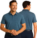 Cole Haan Founders Golf Polo Shirts for Men - Light, Breathable Mélange Knit with Coolcore Technology and a Heathered Finish