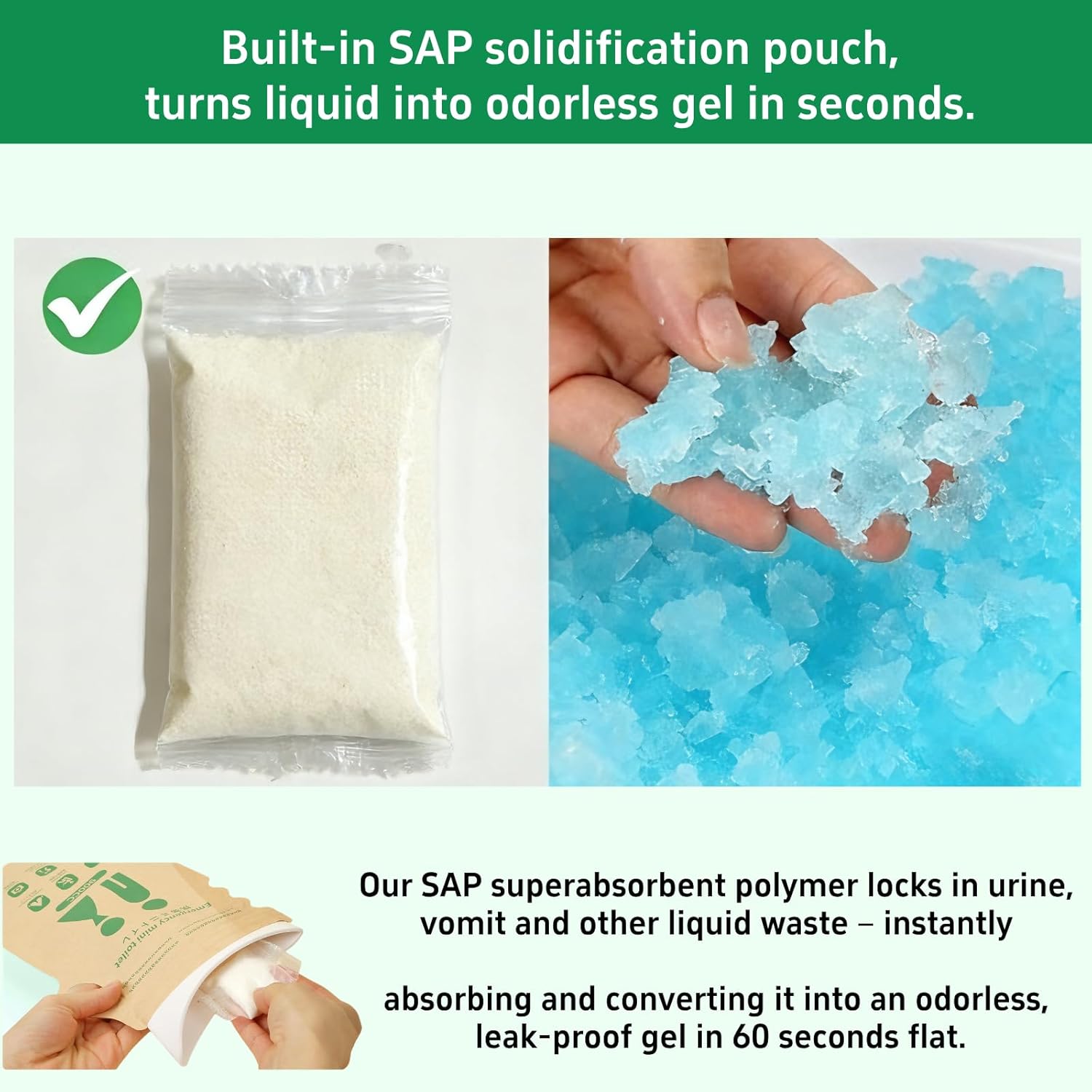 Disposable Urine Bag Pee Bags - Waterproof Eco-Friendly Degradable Paper Portable with Double Zipper Leakproof Seal for Women Men Camping Travel Emergency Toilet