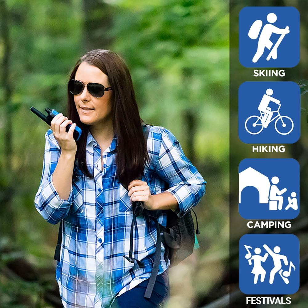 Motorola Solutions, Portable FRS, T270TP, Talkabout, Two-Way Radios, Rechargeable, 22 Channel, 25 Mile, Black W/ Blue, 3 Pack