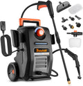 This Hill 2-in-1 Pressure Washer and Steam Cleaner, 3000 PSI 2 GPM Power Washer, 1500W Steam Cleaner with 1L Tank, Portable Cleaning Machine for Car Detailing, Patio, Tile, Grout, Furniture