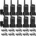 Retevis RT68 Two-Way Radios Long Range, Walkie Talkies for Adults, 2 Way Radio with Earpiece, Walkie Talkie Rechargeable with Charging Base, for Manufacturing Restaurant Business School(10 Pack)