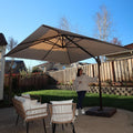 PURPLE LEAF 10' X 10' Patio Cantilever Umbrella Antique Bronze Square Outdoor Umbrella with 360° Rotation and Aluminum Offset Hanging for Garden Backyard Pool, Beige