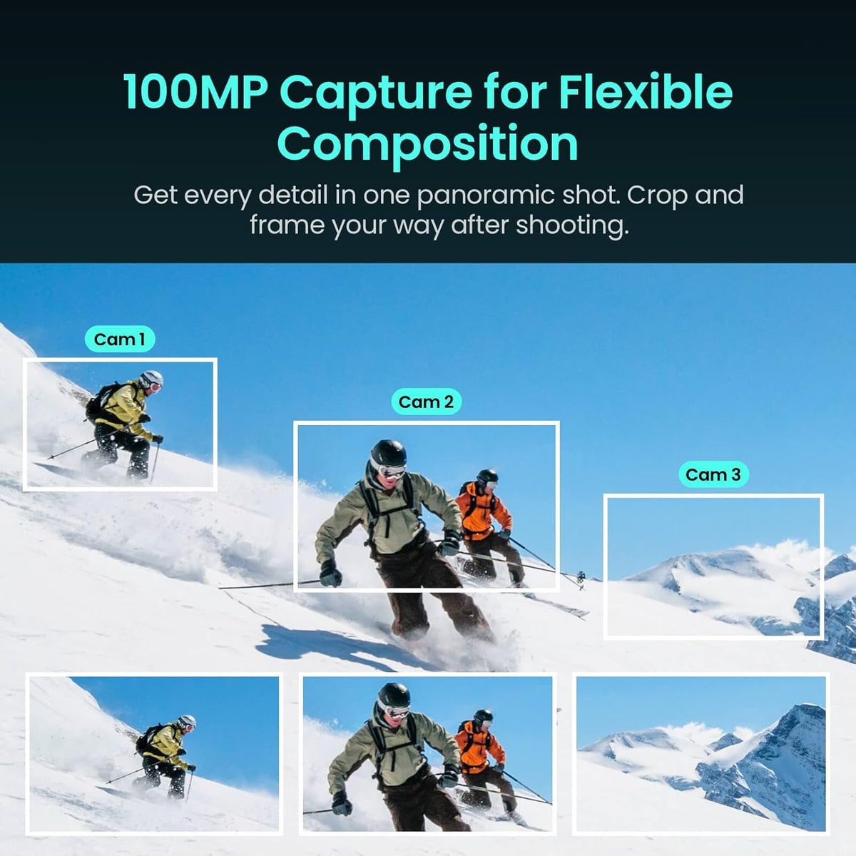 Xtra 360 Camera, 8K Panoramic Video, 1-Inch Sensor Equivalent, 100MP High Resolution, Waterproof Action Camera, 105GB Built-in Storage, Bullet Time, Broad Compatibility, Vlog