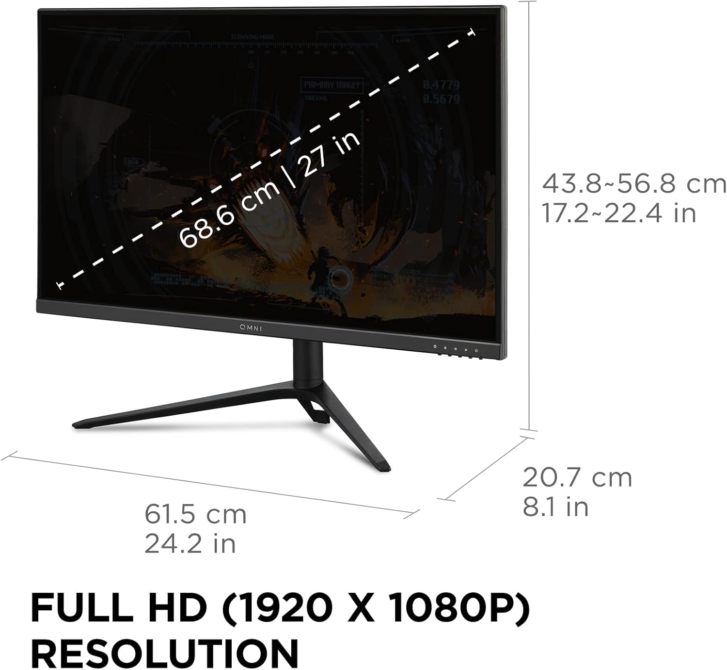 ViewSonic VX2728J 27 Inch 1080p IPS Gaming Monitor with 180Hz, 0.5ms, FreeSync Premium, NVIDIA G-Sync Compatible, Advanced Ergonomics, HDMI, and DisplayPort Inputs (Renewed)