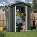 JY QAQA 5x3 FT Metal Outdoor Garden Storage Shed,Waterproof Metal Garden Sheds with Window and Lockable Double Door,Weather Resistant Steel Tool Storage House Shed forPatio,Lawn (Gray)