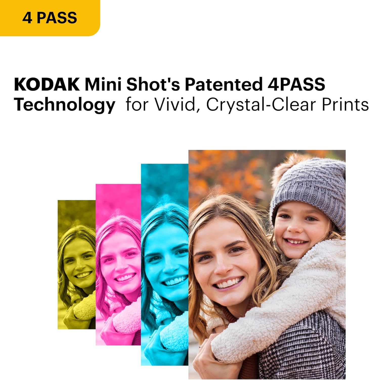 KODAK Mini 2 Retro 2x3 Portable Photo Printer, 38 Sheets, Bluetooth Smartphone Printer for iPhone & Android, Instant Color Prints, 4PASS Dye Sublimation, Yellow