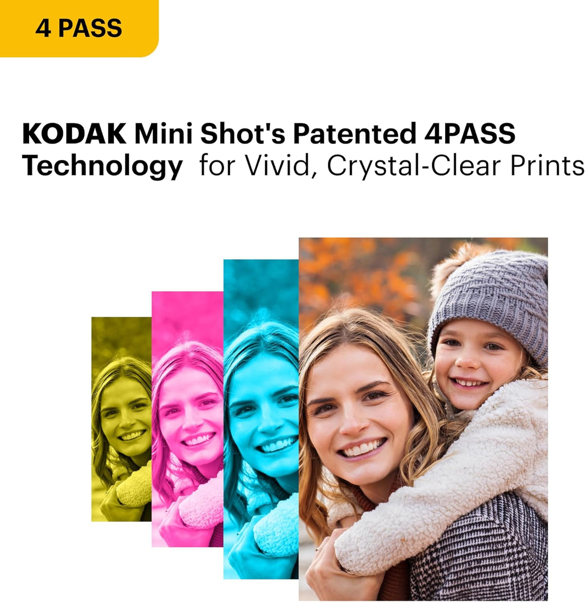 KODAK Mini 2 Retro 2x3 Portable Photo Printer, 38 Sheets, Bluetooth Smartphone Printer for iPhone & Android, Instant Color Prints, 4PASS Dye Sublimation, Yellow