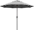 California Umbrella 12-Year Protection 9-Ft Outdoor Patio Umbrella, Sunbrella Fade-Resistant Acrylic Fabric, Auto Tilt and Crank, Heavy-Duty Aluminum Frame/ Reinforced Ribs, Bronze Pole, Cabana Classic