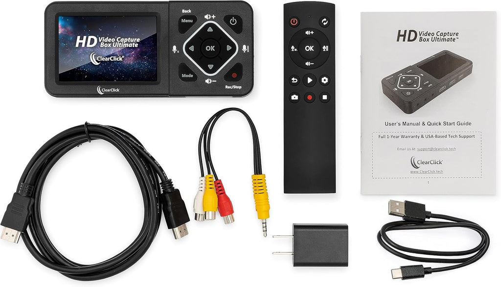 ClearClick HD Video Capture Box Ultimate - Capture and Stream Video from HDMI, RCA, VHS, VCR, DVD, Camcorders, Hi8