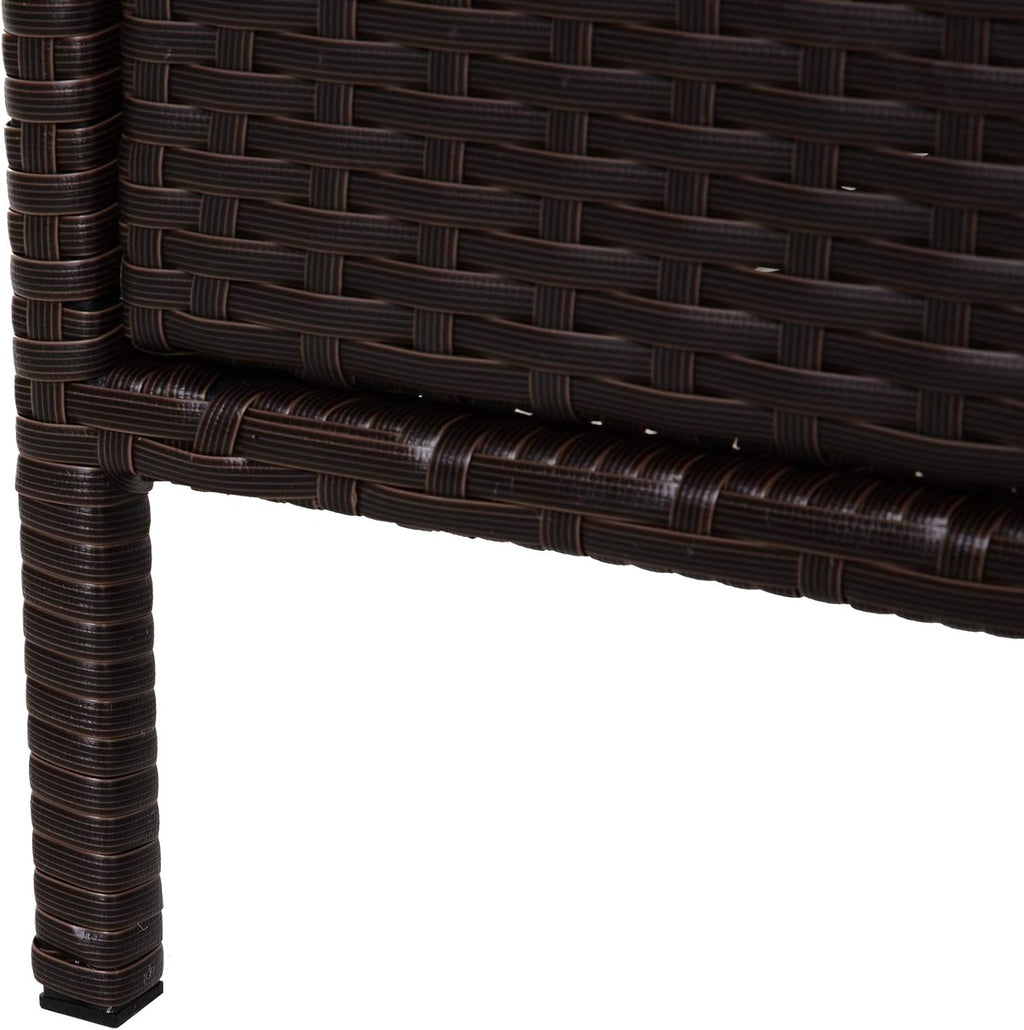 Outsunny Outdoor Towel Cabinet, PE Rattan Storage Organizer, Freestanding Towel Rack for Pool with 3 Drawers and Weather Safe Material, Brown