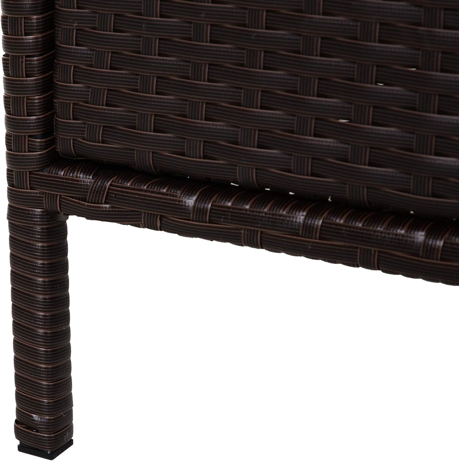 Outsunny Outdoor Towel Cabinet, PE Rattan Storage Organizer, Freestanding Towel Rack for Pool with 3 Drawers and Weather Safe Material, Brown