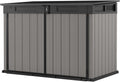 Keter Premier Jumbo 6.2 x 4.3 ft Outdoor Resin Horizontal Storage Shed for Garbage Bins, Yard Tools & Garden Equipment, All‑Weather, Lockable Outdoor Storage
