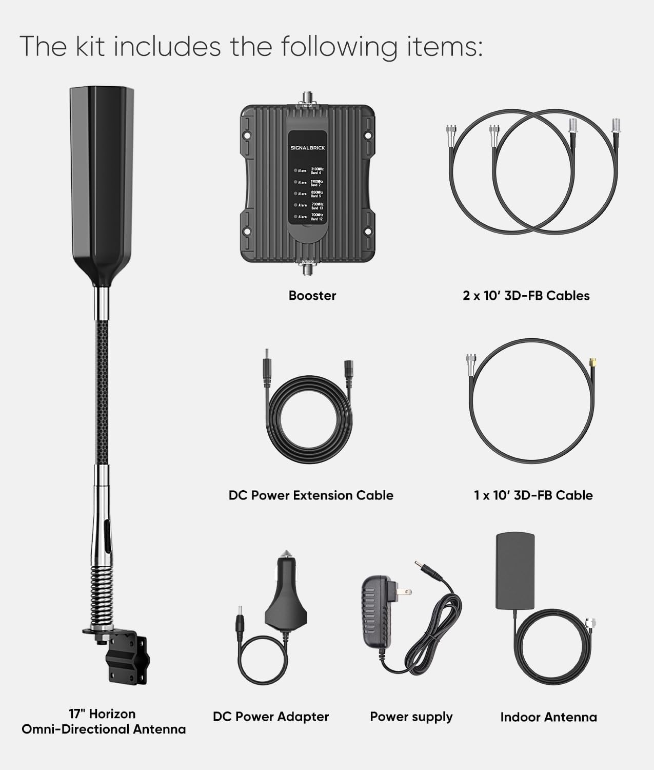 Cell Phone Booster for Truck RV Vehicle, Cell Phone Signal Booster Compatible with All U.S. Carriers AT&T, Verizon, T-Mobile & More, Boosts 5G/4G LTE/3G Signal for Band 4/12/13/17/5/2/25