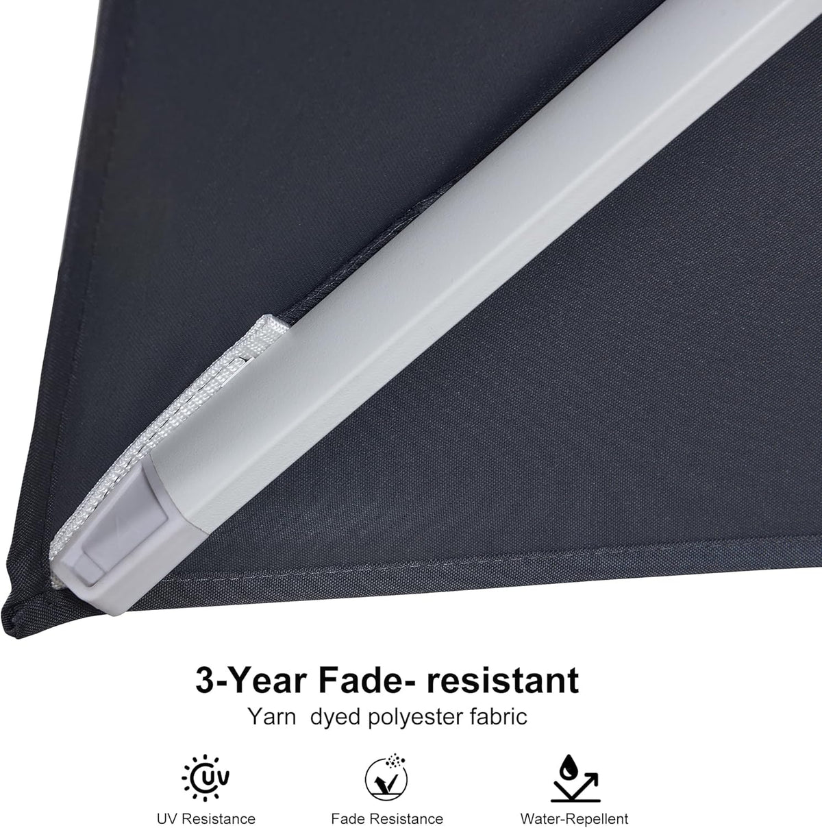 PURPLE LEAF 9' × 11.5' Patio Umbrella With Base White Cantilever Umbrella Square Outdoor Offset Umbrella Windproof with 360° Rotation for Garden Deck Pool, Grey