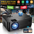 CEBORY Native 1080P Projector with Wifi and Bluetooth, 15000LM Full HD Movie Projector Include Screen and Carrying Bag,4K Proyectores Compatible with HDMIUSB/PHONE/Laptop, for Home, Bedroom, Outdoor