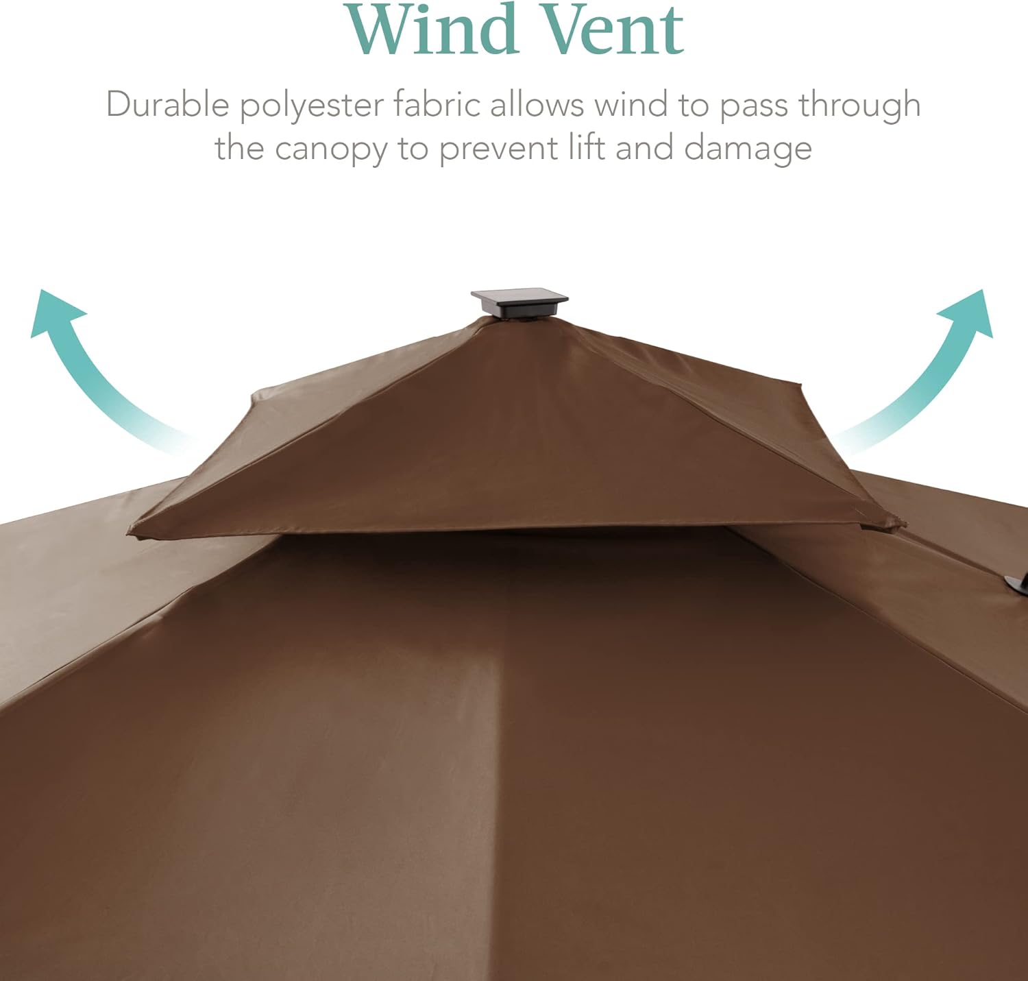 Best Choice Products 10x10ft Cantilever Patio Umbrella w/Base Included, Solar LED Lights 360 Rotation Large Offset Hanging Outdoor Shade for Deck Pool Backyard w/Stand – Brown