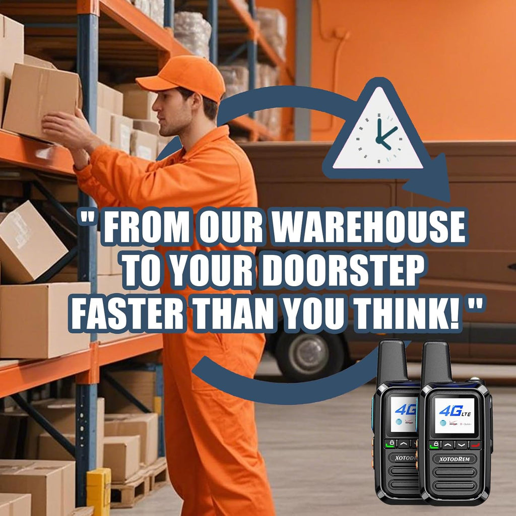 Global Lifetime Free Rapid Walkie Talkies Unlimited Range 4G LTE PoC(Push-to-Talk Over Cellular) Radios Nationwide PTT Two Way Radios Long Distance for Family, Logistics, Company 2pcs with sim Card