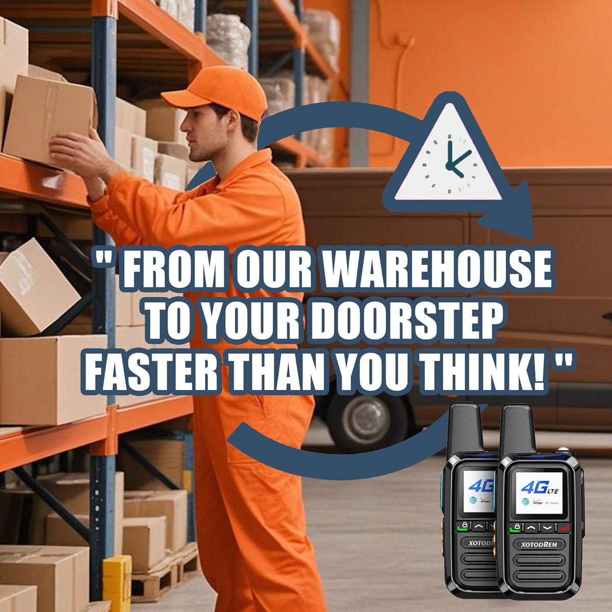 Global Lifetime Free Rapid Walkie Talkies Unlimited Range 4G LTE PoC(Push-to-Talk Over Cellular) Radios Nationwide PTT Two Way Radios Long Distance for Family, Logistics, Company 2pcs with sim Card