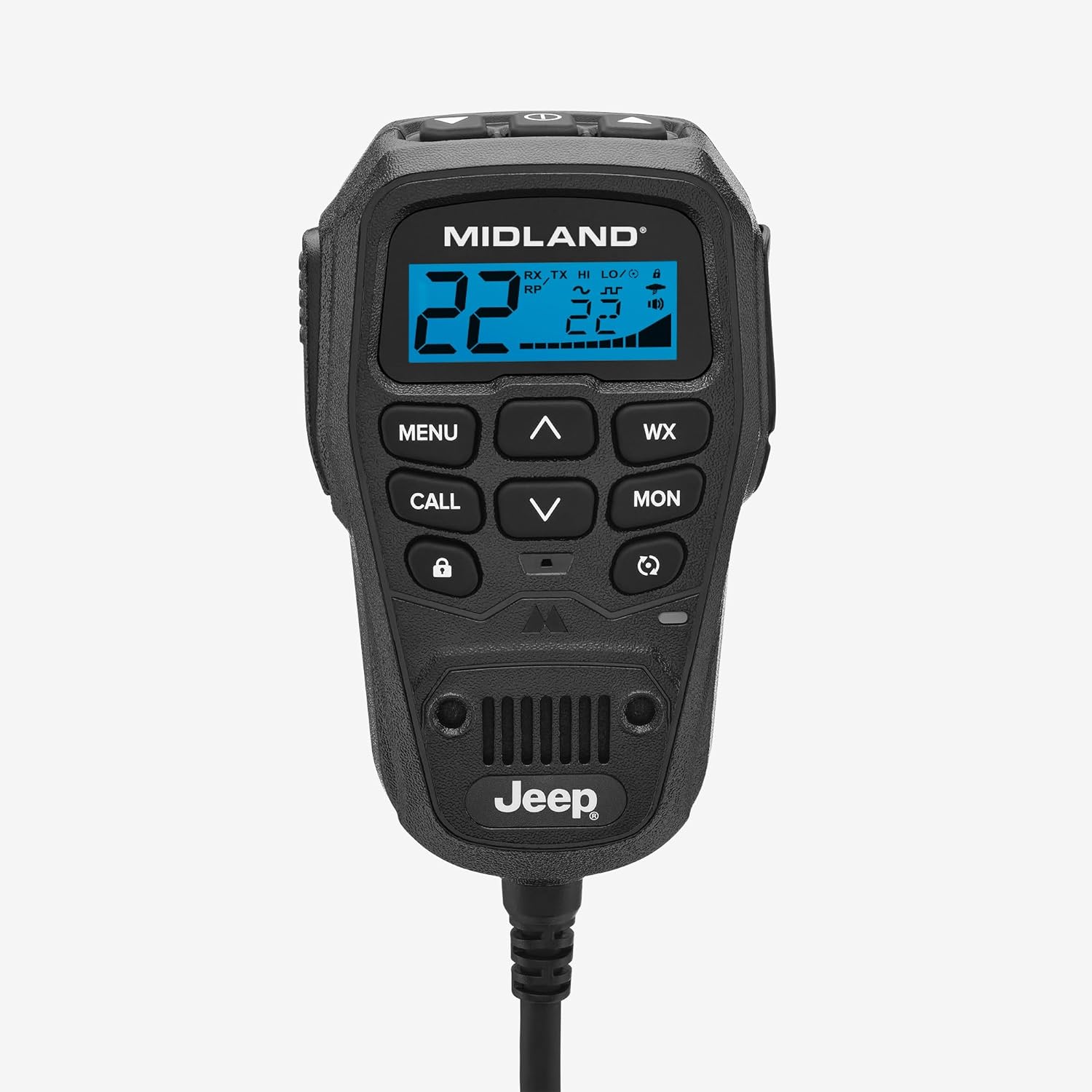 Midland - MXT275 Jeep Branded MicroMobile GMRS Radio - 15 Watts Two-Way Radio with Integrated Control Microphone - Overland Tractors Detachable External Magnetic Mount Antenna - 8 Repeater Channels