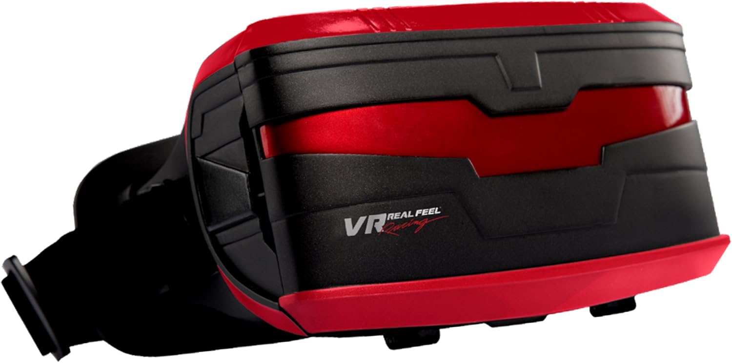 VR Real Feel Virtual Reality Car Racing Gaming System with Bluetooth Steering Wheel and Headset Goggles Viewer Glasses for iOS iPhone and Android
