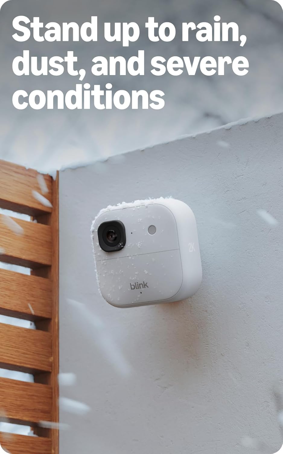 Blink Outdoor 2K+ (newest model) — Wireless smart security camera, 2K video resolution, enhanced audio, two-year battery. Sync Module Core included — 2 camera system (White)
