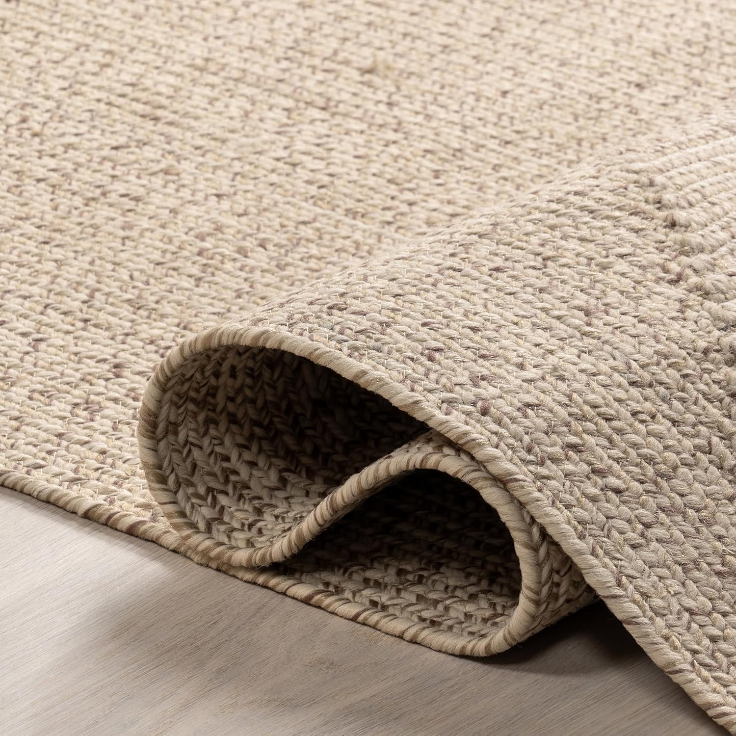 nuLOOM 5' x 8' Solid Hand Braided Indoor/Outdoor Area Rug, Pet-Friendly, High Traffic, Weather Resistant, for Patio, Balcony, Bedroom, Living Room, Dining Room, Wynn Tan