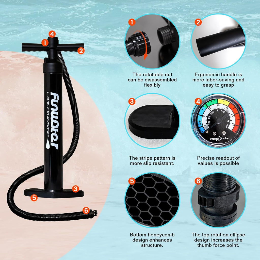 FunWater Inflatable Ultra-Light Stand Up Paddle Board for All Skill Levels with Premium SUP Paddleboard Accessories,Non-Slip Comfort Deck for Youth & Adults