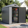 MNLR Resin Storage Shed 4x6 FT with Floor - Weatherproof Outdoor Plastic Tool Shed with Sloped Roof, Built-in Vents & Padlock-Ready Door, Small Garden Shed for Backyard Patio Lawn