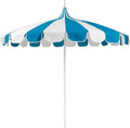 California Umbrella 8.5' Rd. Pagoda Style Patio Umbrella, White Pole, Pacific Blue/Natural