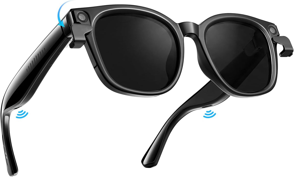 King Will AI Bluetooth Smart Glasses with 8MP Camera & Privacy Protection, 4K 1200P Pro-Stabilized Video Recording, 139+ Language Real-Time Translation, AI Voice Assistant, 8H Playtime, Sunglass Lens