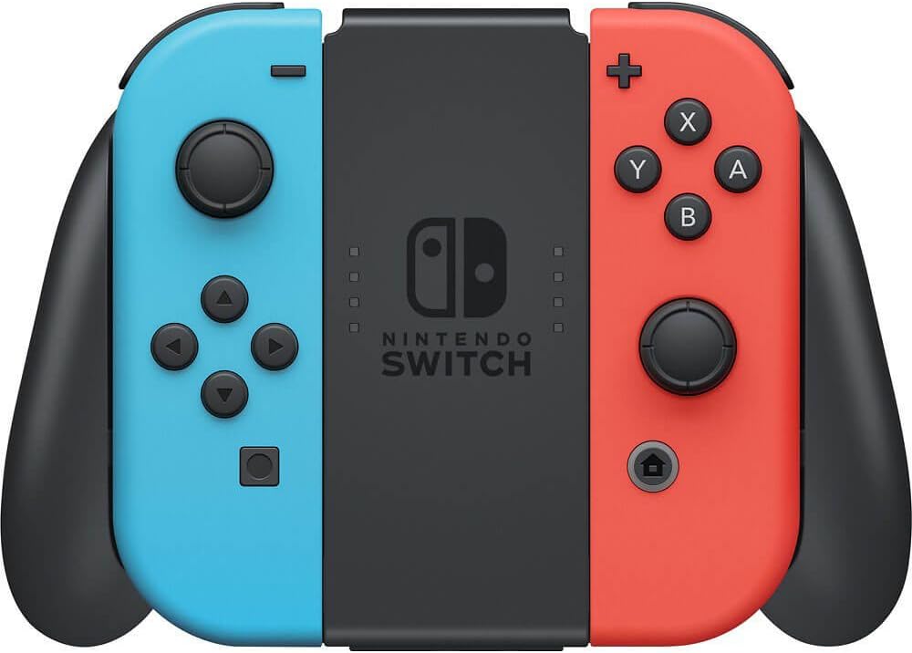Nintendo Switch with Neon Blue and Neon Red Joy‑Con