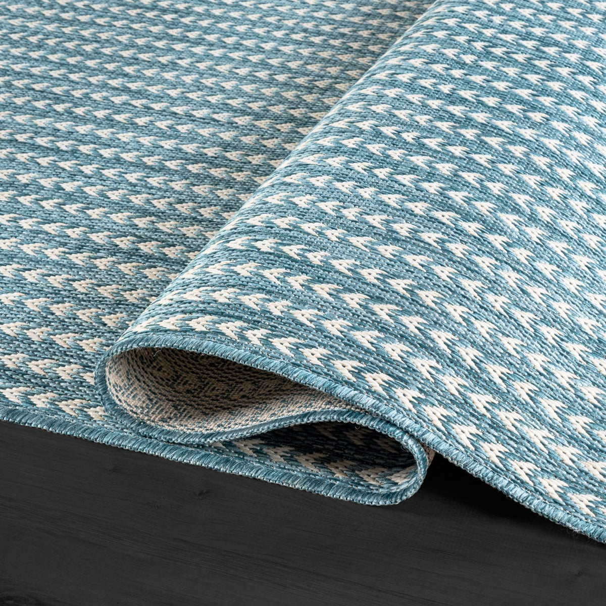 Washable Outdoor Rug 9x12 Modern Area Rugs Outdoor Carpets Striped Pattern Non Shedding Waterproof Easy Clean Patio Deck Porch Living Room Bedroom Garden RV (9 X 12 Aqua)