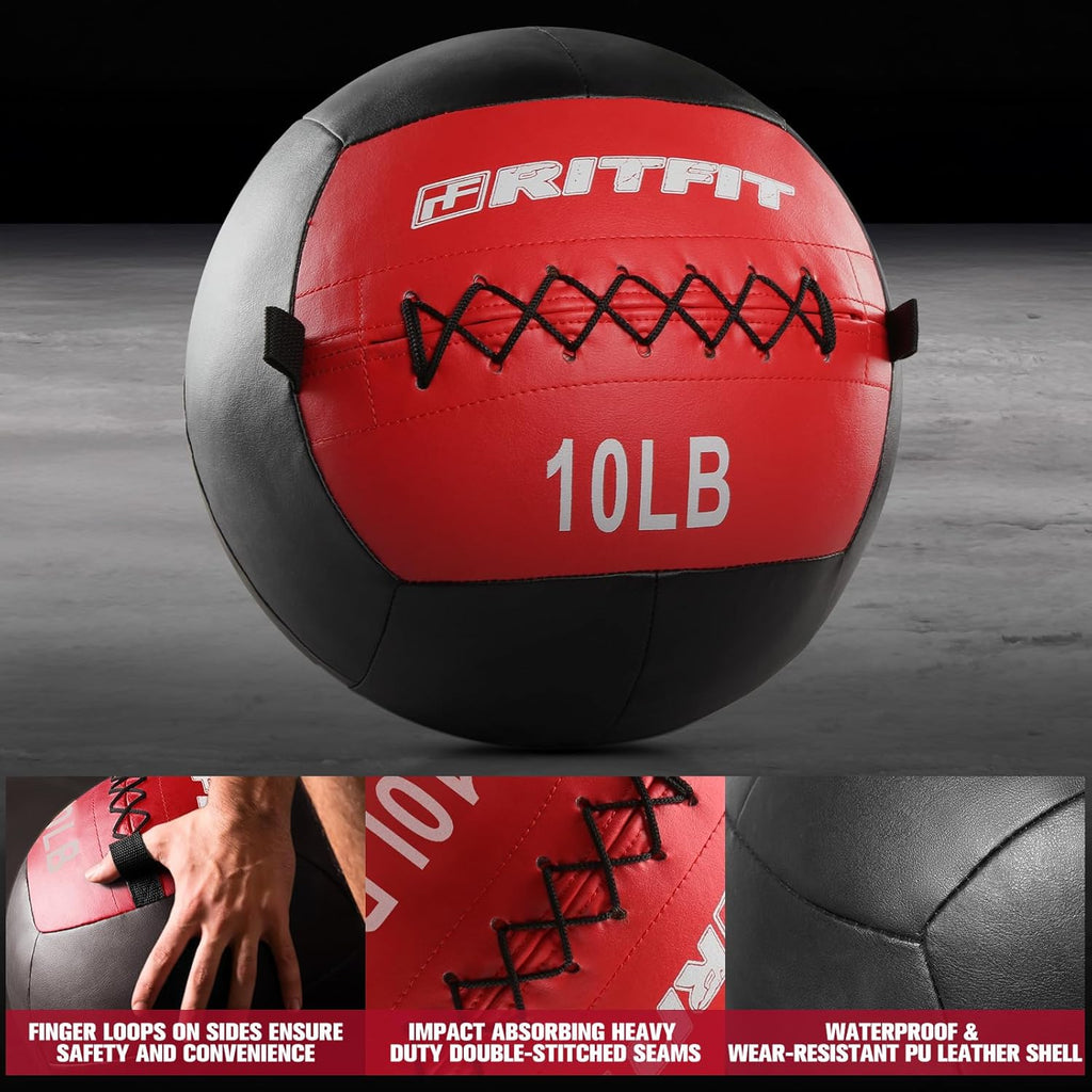 RitFit Soft Medicine Ball/Wall Ball for Strength and Conditioning Workouts, Core Training